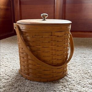 Longaberger 2003 retired ice bucket basket with insulated insert
